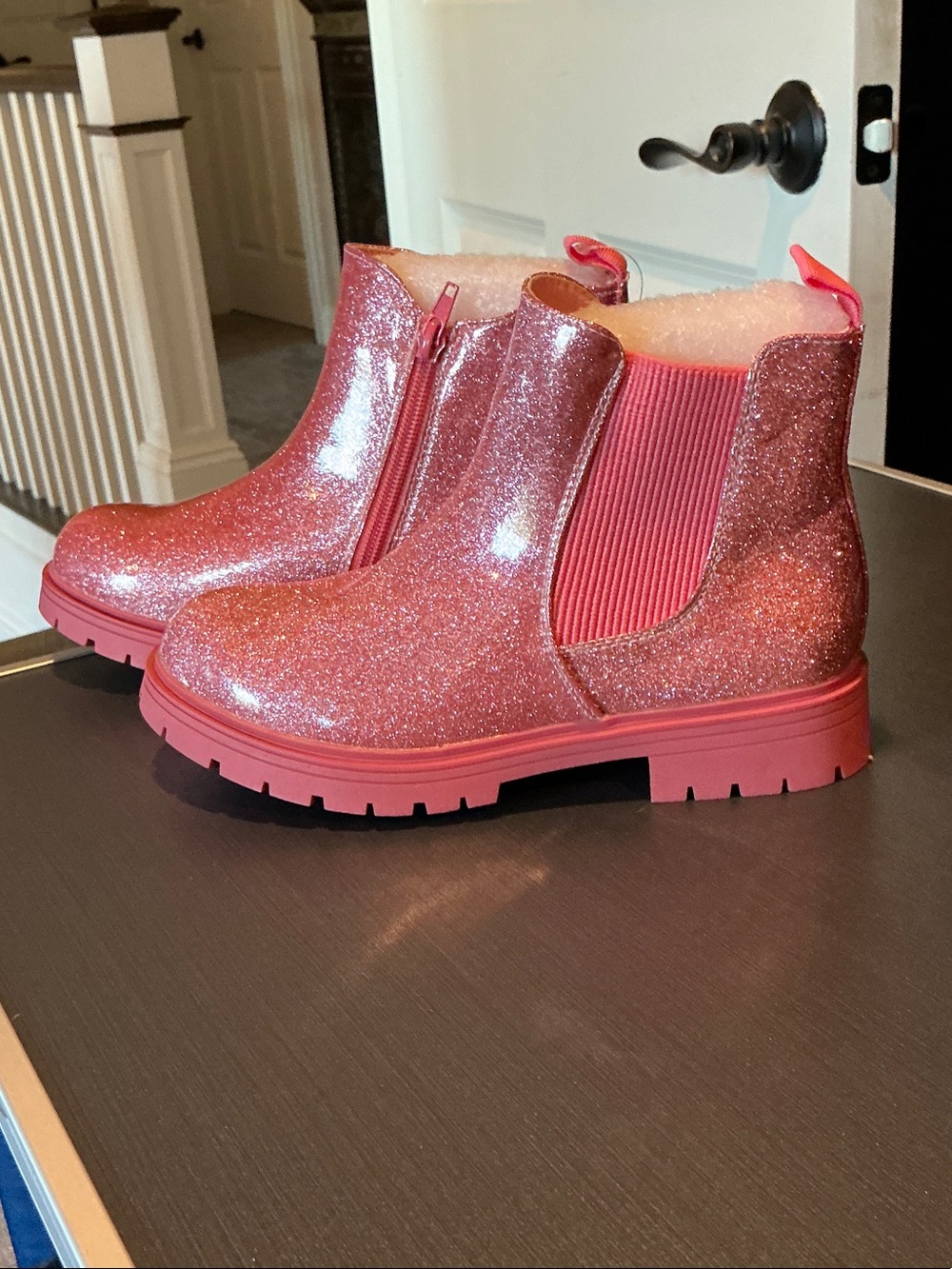 Girls' Pink Glitter Chelsea Boots - Sparkle Ankle Boots